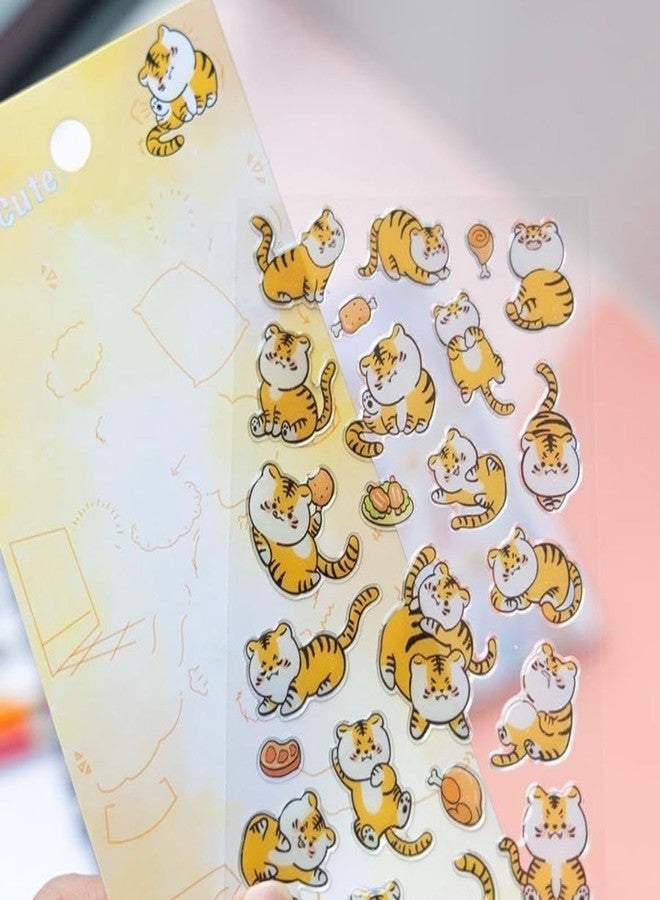 Radhya Accessories 2 Strips Stickers for Kids PVC Animal for Art & Craft DIY Decorative self Adhesive Scrap Book Decoration (Tiger) - Image 2